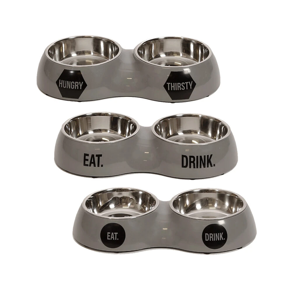 51 Degrees North Double Voerbak Stone Grey - Afbeelding 4