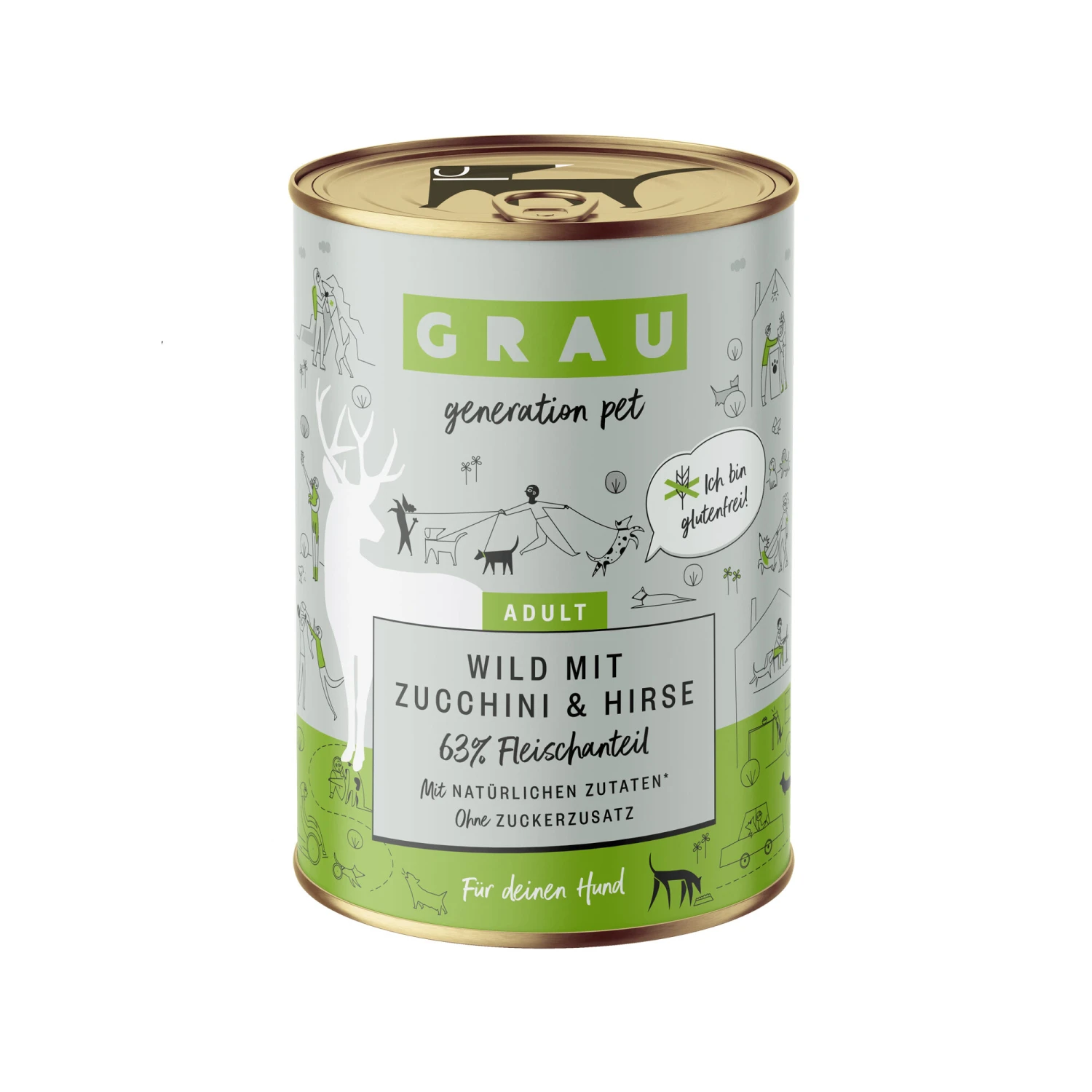 Grau Adult Hondenvoer - Hertenvlees Met Courgette En Gierst - Blik 6 Grau Adult Hondenvoer - Hertenvlees Met Courgette En Gierst - Blik - Afbeelding 6