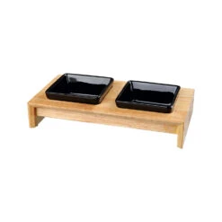 Trixie Voer-Waterbak Set - Keramiek - Hout -Huisdierbenodigdheden trixie voer waterbak set keramiek hout 178702 1500 none